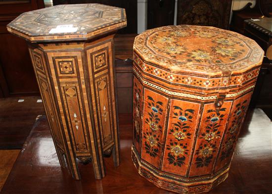 Indian occ table & decorative drum